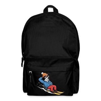 Relaxed Ski Dog With Sunglasses And Hat - Backpack - black - Front