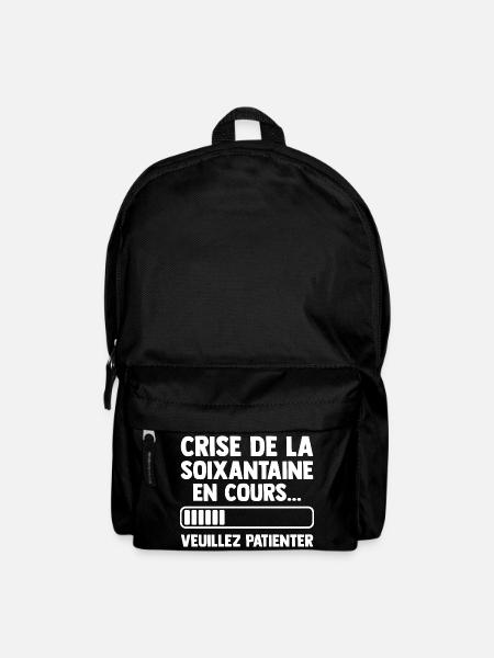 Crise de la Soixantaine Cadeau Anniversaire Humour - Sac à dos - noir
