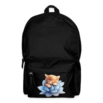 Kitten resting on blue succulents - Backpack - black - Front