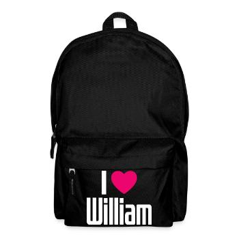 I Love William Pink Heart I Love William - Backpack - black - Front