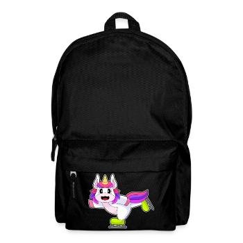 Einhorn Eislaufen Schlittschuhe Wintersport - Rucksack - Schwarz - Vorne