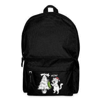 Feline Christmas fun with cucumber - Backpack - black - Front
