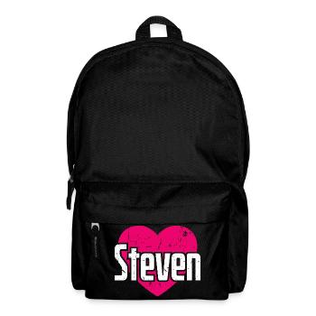 I Love Steven Pinkes Herz Ich liebe Steven - Rucksack - Schwarz - Vorne