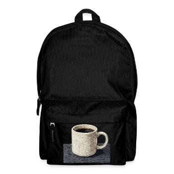 Bestickte Tasse Filterkaffee, langsamer Kaffee (gedruckt) - Rucksack - Schwarz - Vorne