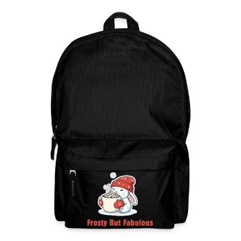 Frosty But Fabulous - Sweet Winter Bunny & Cocoa - Backpack - black - Front