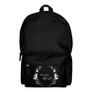 Ich bin voller Wert - Blumenkranz - Zur Geburt - Rucksack - Schwarz - Vorne