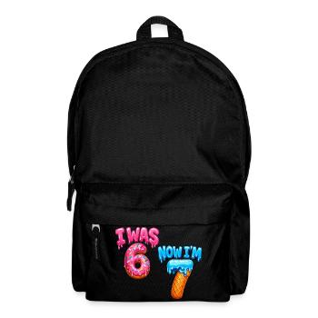 7th Birthday Boy 7 Years Old, I Was 6 Now In 7 - Backpack - black - Front