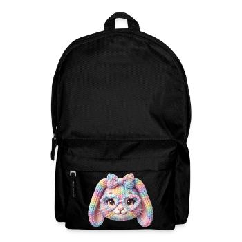 Hase Herzbrille Häschen Pastell Regenbogen Ostern - Rucksack - Schwarz - Vorne