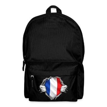 Drapeau Français Déchiré Style Patriotique France - Sac à dos - noir - Devant