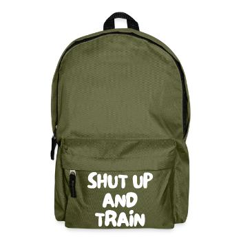 shut up and train - Backpack - olive green - Front