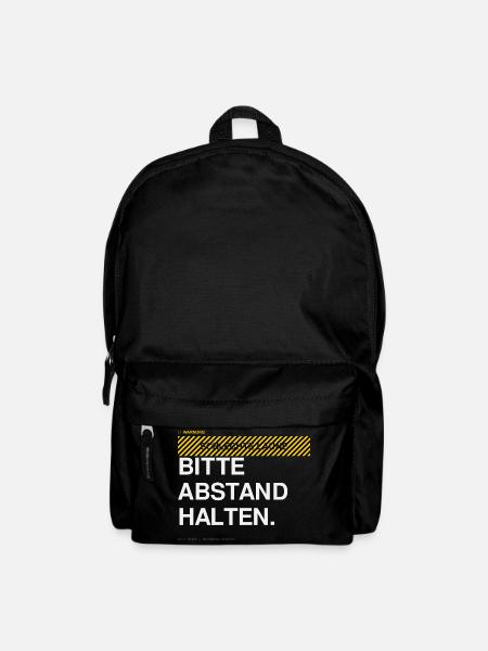 BITTE ABSTAND HALTEN Warnhinweis - Rucksack - Schwarz