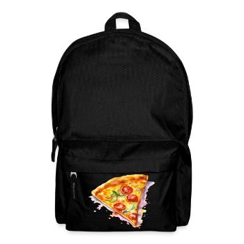 Watercolor pizza slice - Backpack - black - Front