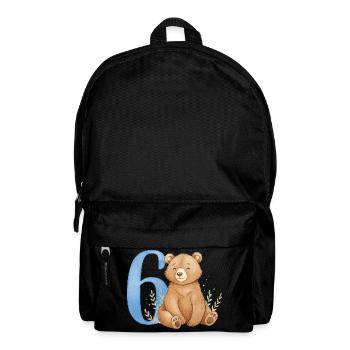 Aquarell Bär mit Zahl 6 - Rucksack - Schwarz - Vorne