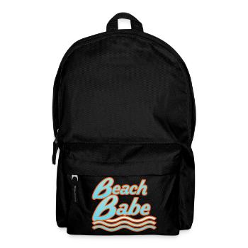 Beach Babe Neon Waves Typografie - Rucksack - Schwarz - Vorne
