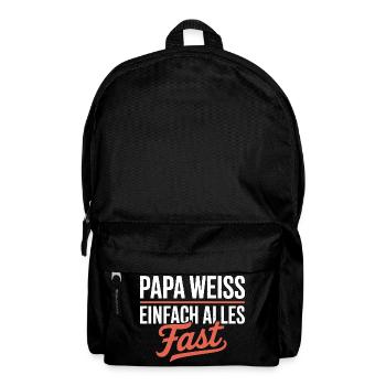 Papa Witze Der Geniale Papa Der Alles Weiß - Rucksack - Schwarz - Vorne