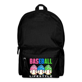Baseball Lifestyle Cupcakes Sweet - Backpack - black - Front
