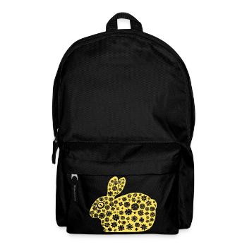 Golden Rabbit Floral Pattern - Backpack - black - Front
