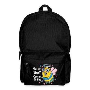 Gender Reveal Baby Shower He Or She Cousin To Bee - Backpack - black - Front