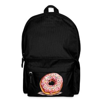 Donut rose avec des vermicelles - Sac à dos - noir - Devant
