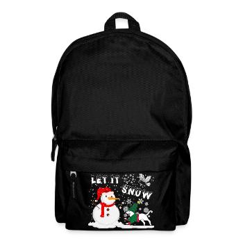 Schneemann lass es schneien - Rucksack - Schwarz - Vorne