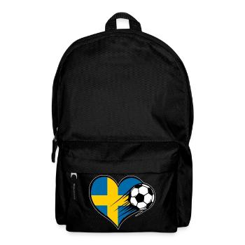 Schweden Flagge Fußball mit Herz used - Rucksack - Schwarz - Vorne
