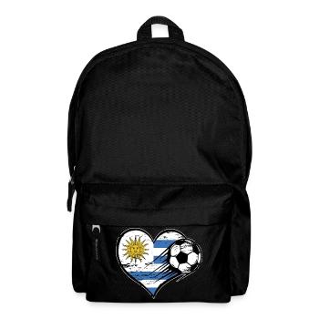 Uruguay Flagge Fußball mit Herz used - Rucksack - Schwarz - Vorne