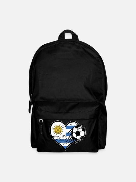 Uruguay Flagge Fußball mit Herz used - Rucksack - Schwarz