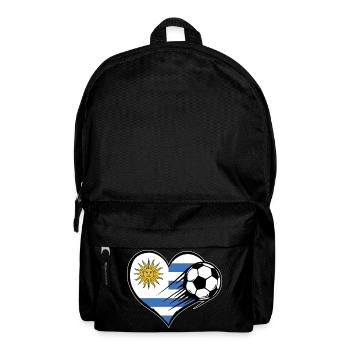 Uruguay Flagge Fußball mit Herz - Rucksack - Schwarz - Vorne