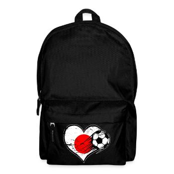 Japan flag football with heart used - Backpack - black - Front