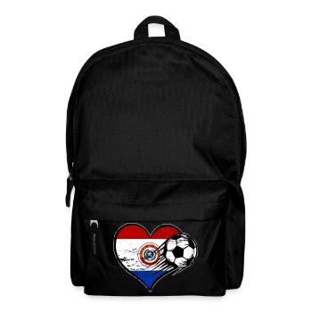 Paraguay Flagge Fußball mit Herz used - Rucksack - Schwarz - Vorne