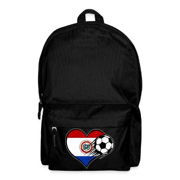 Paraguay Flagge Fußball mit Herz - Rucksack - Schwarz - Vorne