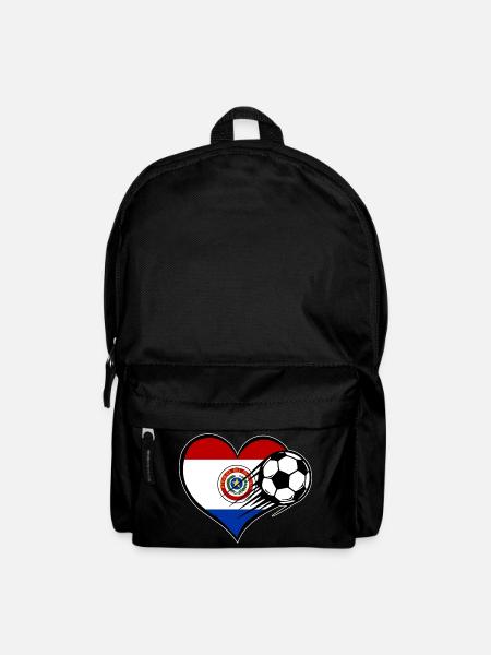 Paraguay Flagge Fußball mit Herz - Rucksack - Schwarz