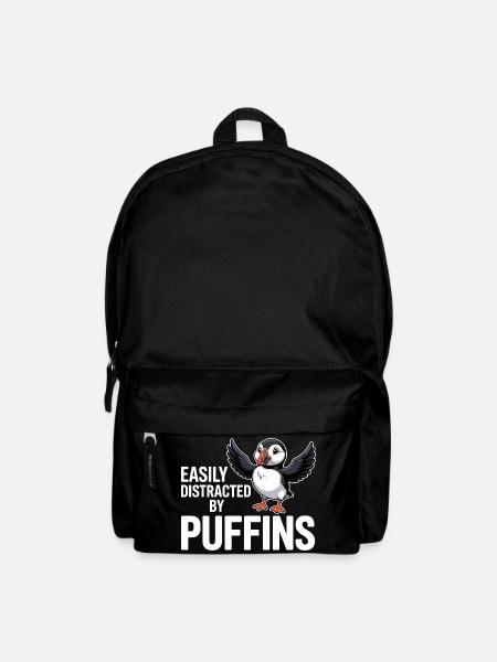 Easily Distracted By Puffins Lustiger - Rucksack - Schwarz
