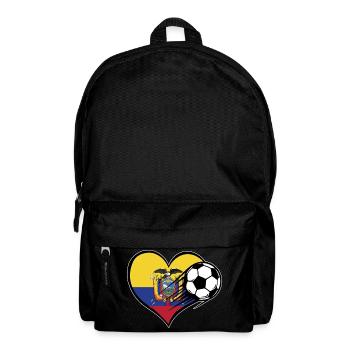 Football drapeau de l’Équateur avec cœur - Sac à dos - noir - Devant