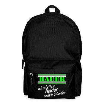 Hektar statt Stunden Bauer - Rucksack - Schwarz - Vorne