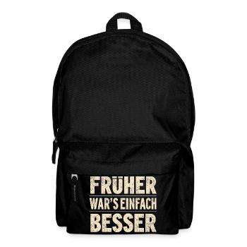 Retro Opa Geschenk: Früher war’s einfach besser - Rucksack - Schwarz - Vorne