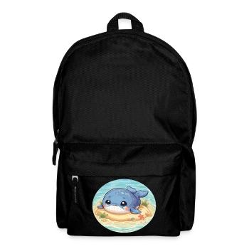Whale on sandbank in the sea - Backpack - black - Front
