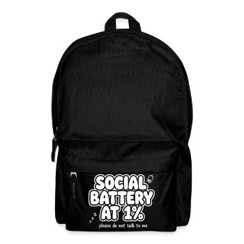 Social Battery at One Percent - Rucksack - Schwarz - Vorne