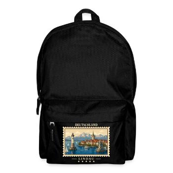 Deutschland Lindau Vintage Reisemarke - Rucksack - Schwarz - Vorne