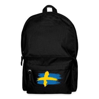 Sweden – Blue Yellow Map Brush Design - Backpack - black - Front