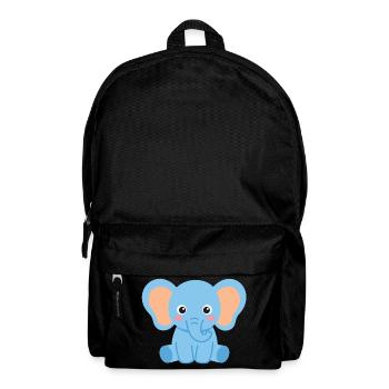 Kleiner blauer Elefant Print - Rucksack - Schwarz - Vorne