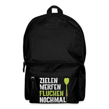 Darts Zielen Werfen Fluchen Nochmal Dart Spruch - Rucksack - Schwarz - Vorne