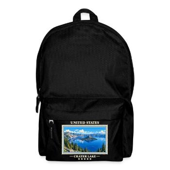 Vereinigte Staaten Crater Lake Vintage Reisemarke - Rucksack - Schwarz - Vorne