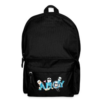 cute animals with English sailor greeting Ahoy - Backpack - black - Front