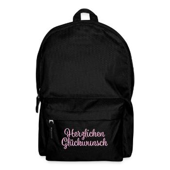 Herzlichen Glückwunsch Geschenkidee - Rucksack - Schwarz - Vorne