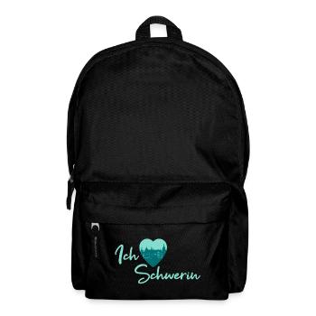 Ich liebe Schwerin - Schriftzug - Rucksack - Schwarz - Vorne