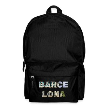 Barcelona Typography with Cityscape Photo - Backpack - black - Front