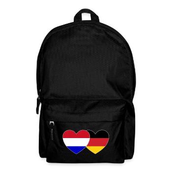 Holland Germany Flag Heart - Backpack - black - Front