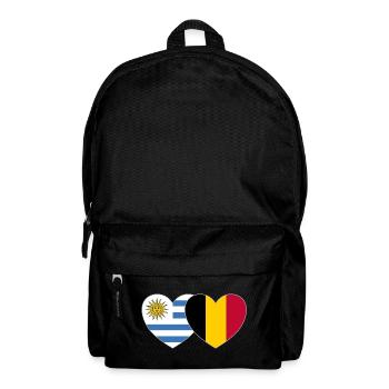 Uruguay Belgium Flag Heart - Backpack - black - Front