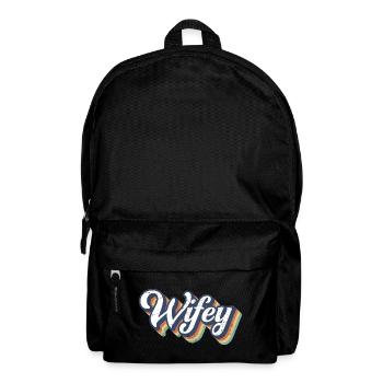 Retro Wifey Matching Couple Wedding Party Mariage - Sac à dos - noir - Devant